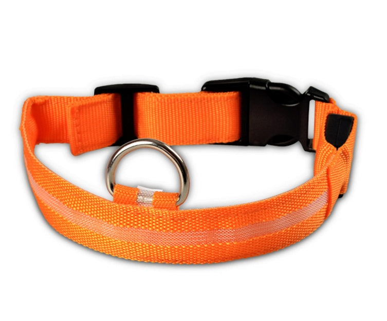 Collare luminoso per cani e gatti in nylon con LED