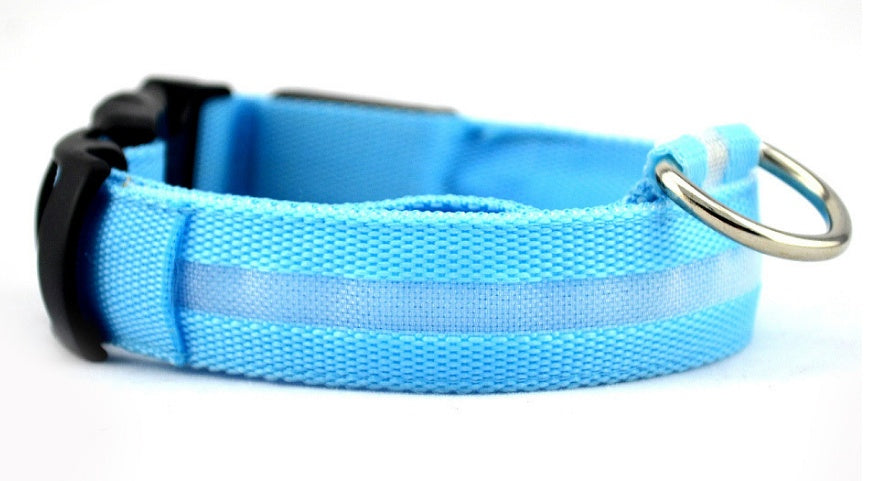 Collare luminoso per cani e gatti in nylon con LED