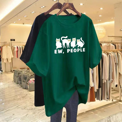 Summer Loose Common Style Casual T-shirt Half-sleeve Plus Size Top