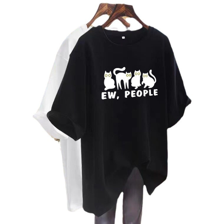 Summer Loose Common Style Casual T-shirt Half-sleeve Plus Size Top