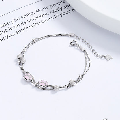 Bracciale a forma di zampa di gatto in  ARGENTO STERLING 925