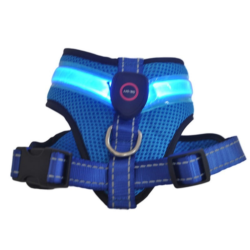 Pettorina per Cani con LED – Rete Traspirante Ricaricabile