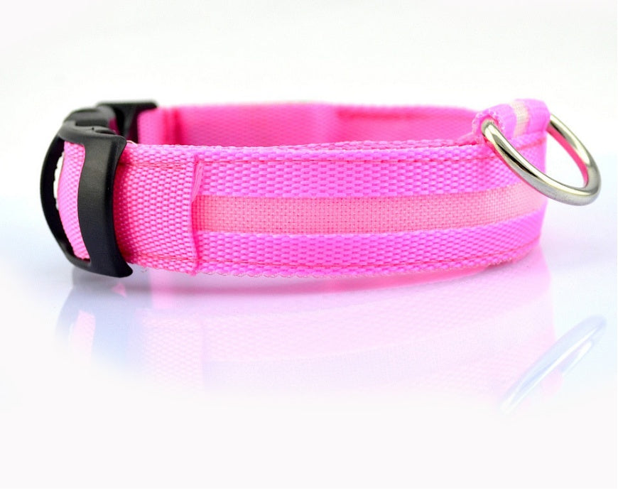 Collare luminoso per cani e gatti in nylon con LED