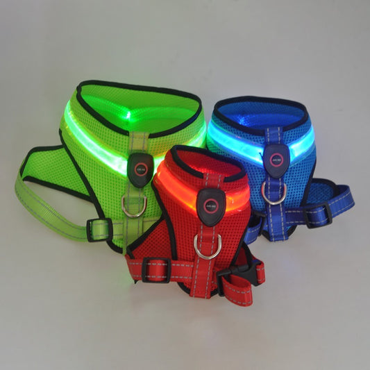 Pettorina per Cani con LED – Rete Traspirante Ricaricabile