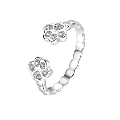 Anello Aperto con Impronta di Gatto