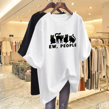 Summer Loose Common Style Casual T-shirt Half-sleeve Plus Size Top