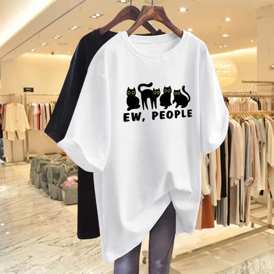 Summer Loose Common Style Casual T-shirt Half-sleeve Plus Size Top