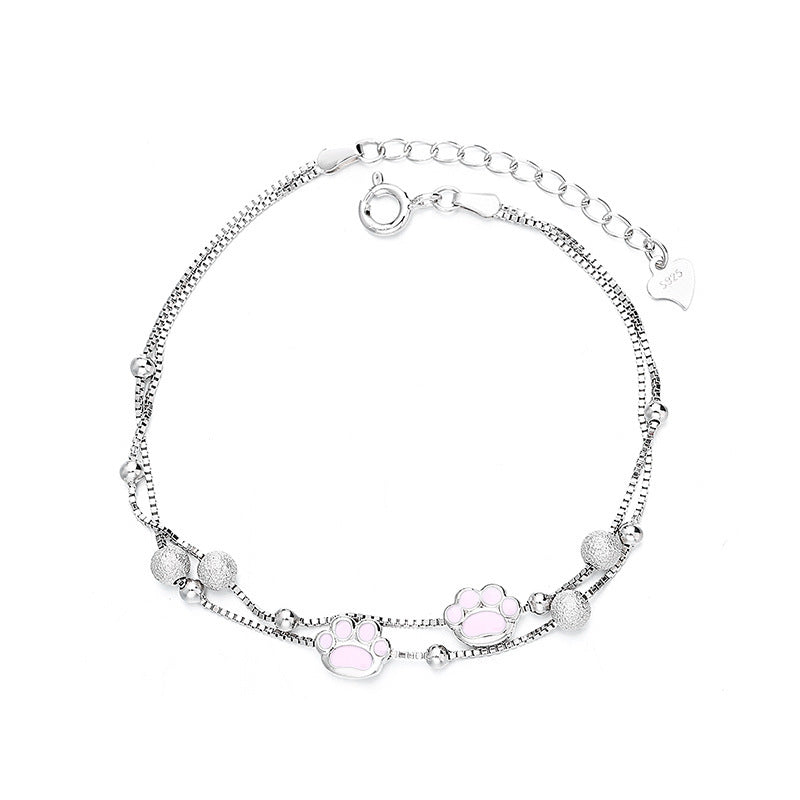 Bracciale a forma di zampa di gatto in  ARGENTO STERLING 925