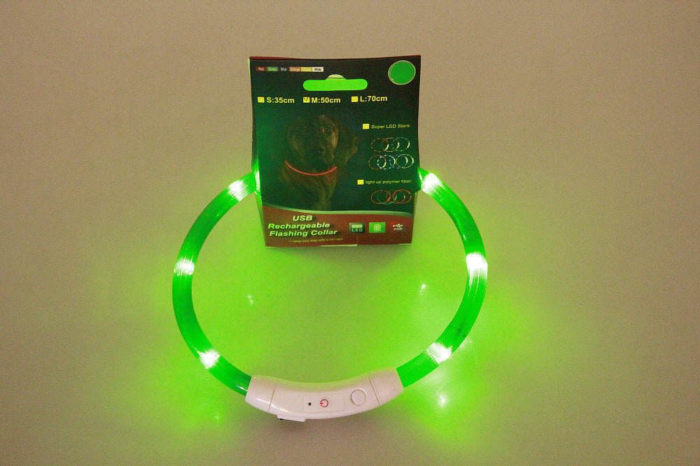 Collare Luminoso per Cani – Collana Elettrica Ricaricabile USB per Passeggiate Notturne