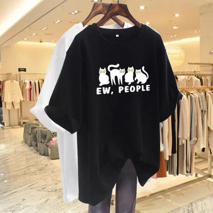 Summer Loose Common Style Casual T-shirt Half-sleeve Plus Size Top