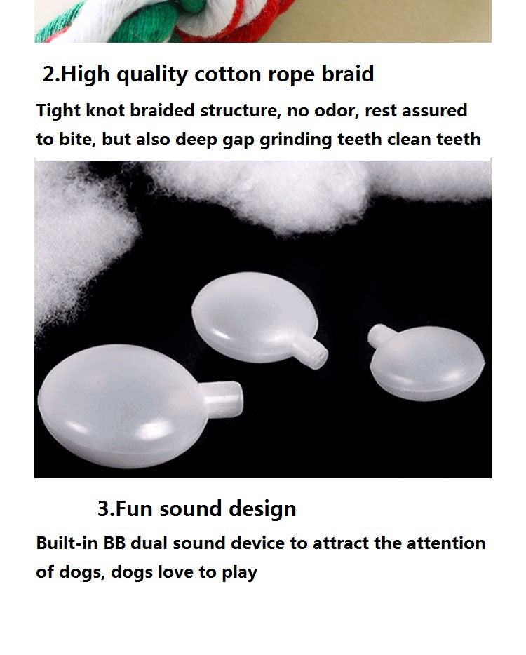 Set di 3 Giocattoli Natalizi in Peluche con Corda di Cotone