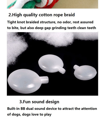 Set di 3 Giocattoli Natalizi in Peluche con Corda di Cotone