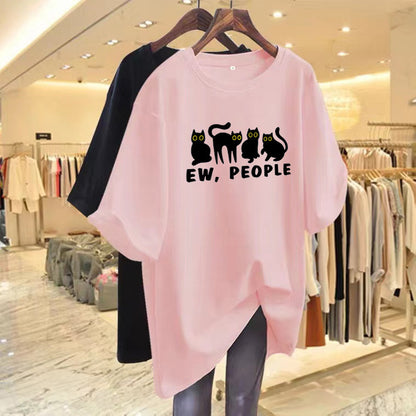 Summer Loose Common Style Casual T-shirt Half-sleeve Plus Size Top