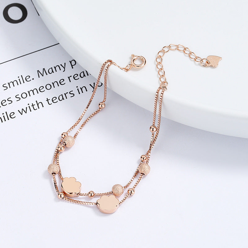 Bracciale a forma di zampa di gatto in  ARGENTO STERLING 925