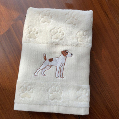 Asciugamano assorbente con ricamo a forma di cane