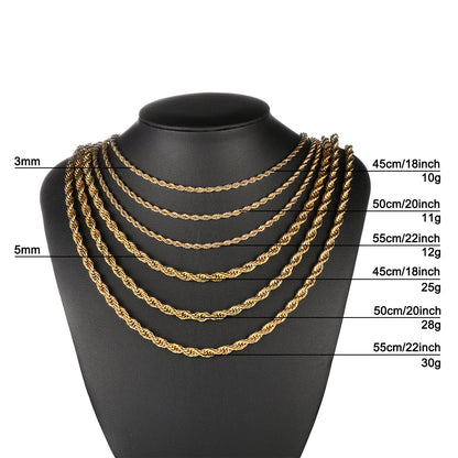 Collana in acciaio inossidabile con catena intrecciata in titanio