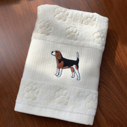 Asciugamano assorbente con ricamo a forma di cane